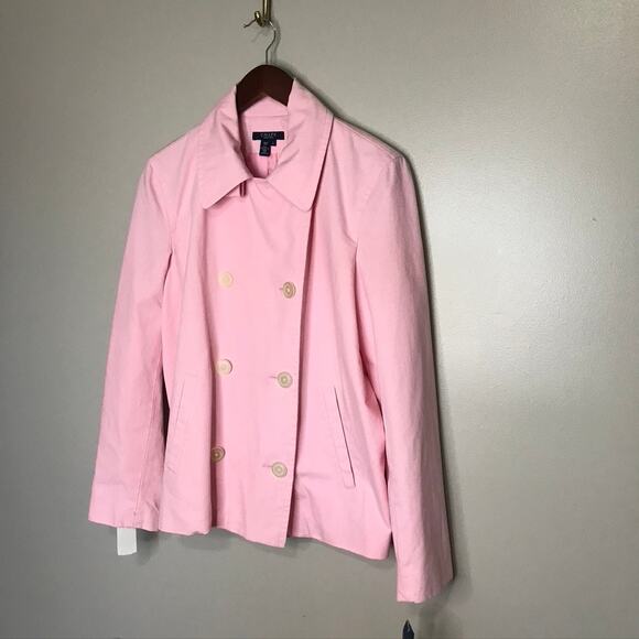 Chaps Pink Pea Coat Tailored Elegance - Picture 3 of 9